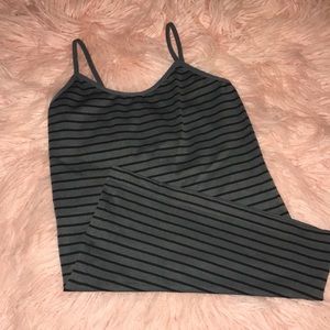 Striped active workout tank top